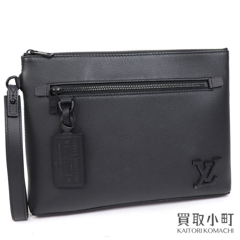 ルイヴィトン 【LOUIS VUITTON】M69837 ポシェット IPAD アエログラム グレインレザー ブラック リストレット iPadケース クラッチバッグ セカンドバッグ LVイニシャル メンズ LV POCHETTE IPAD AEROGRAM BLACK【ABランク】【中古】