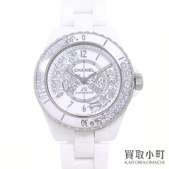 【最大1万円OFFクーポン! 5/20～】【美品】シャネル【CHANEL】 J12・20 世界2020本限定モデル 38MM ホワイトセラミック 12Pダイヤモンド オートマティック ウォッチ ガブリエル カメリア モチーフ 自動巻き H6476 AUTOMATIC CERAMI【中古】