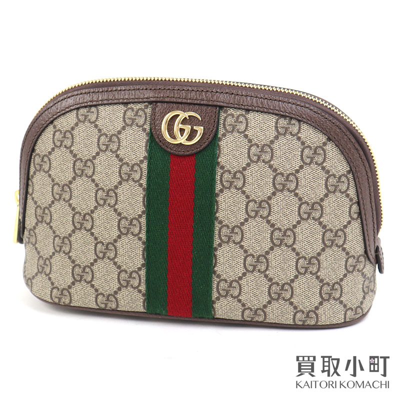 楽天買取小町【新品同様】グッチ【GUCCI】オフィディア ラージ コスメティックケース GGスプリーム ウェブストライプ 化粧ポーチ 小物入れ ダブルG 625551 96IWG 8745 OPHIDIA GG LARGE COSMETIC CASE【Sランク】【美品】【中古】