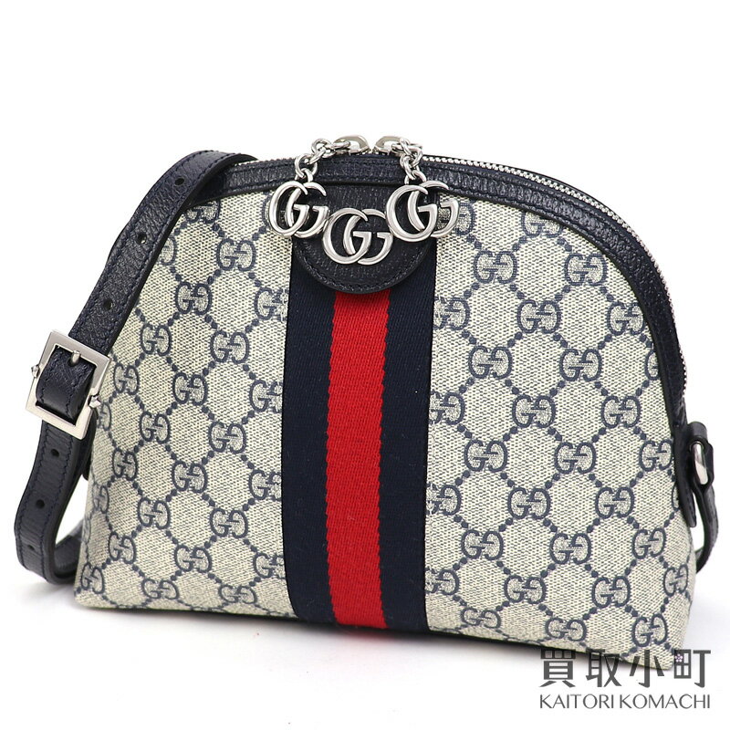 【新品同様】グッチ 【GUCCI】オフィディア GG スモール ショルダーバッグ スプリームキャンバス ベージュ×ブルー ウェブストライプ ダブルG メッセンジャーバッグ 499621 K05NN 4076 OPHIDIA GG SMALL SHOULDER BAG【Sランク】【美品】【中古】のサムネイル