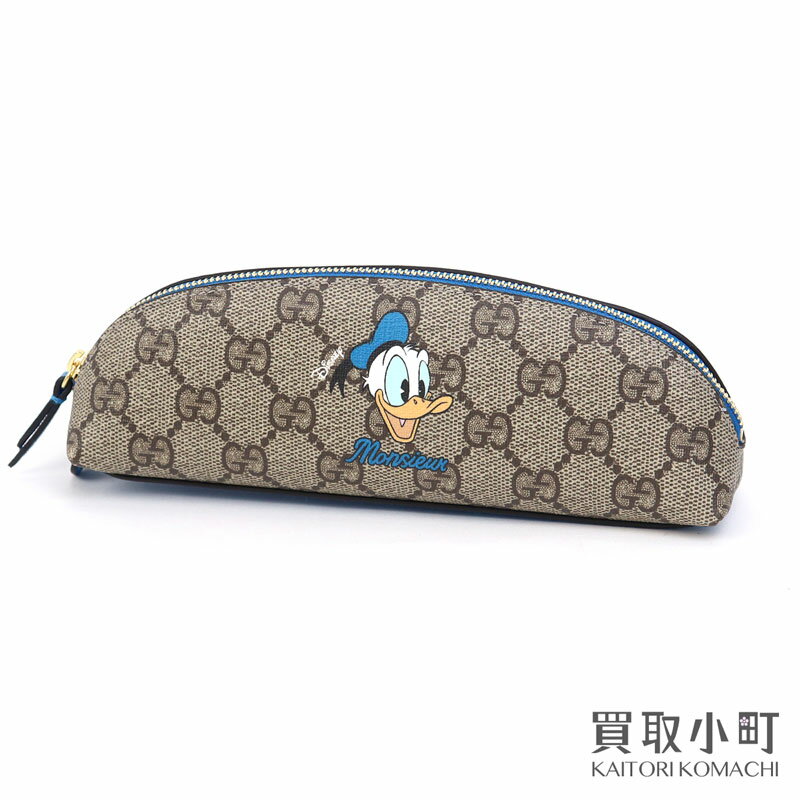 【未使用品】グッチ×ディズニー【DISNEY×GUCCI】ドナルドダック ペンケース GGスプリーム 筆箱 ベージュ 文房具 筆記具入れ 662129 2ZHCG 9396 PENCIL CASES【Sランク】【新品同様】のサムネイル