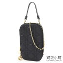 【最大3万円OFFクーポン!5/1〜】【美品】ディオール【DIOR】レディディオール フォンホルダー カナージュ ブラック チェーンショルダー スマホホルダー ...