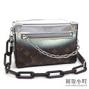 【新品同様】ルイヴィトン【LOUIS VUITTON】M23145 ミニ ソフトトランク モノグラム メタリック ネビュラ キャンバス シルバー モノグラム グラデーション ミニショルダー クロスボディバッグ ポシェット LV MINI SOFT TRUNK 【Sランク】【美品】【中古】