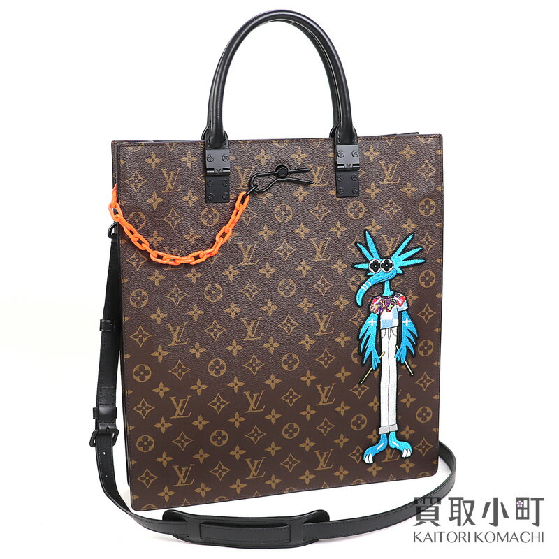 【最大1万円OFFクーポン 5/20～】【美品】ルイヴィトン【LOUIS VUITTON】M45667 サックプラ LVフレンズ モノグラム ソーラーレイ オレンジ レジンチェーン 2WAYショルダー ハンドバッグ 縦型 スクエアトート 刺繍 LV SAC PLAT【SA【中古】