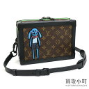 【美品】ルイヴィトン 【LOUIS VUITTON】M45619 ソフトトランク LVフレンズ モノグラム ブラックレザー ショルダーバッグ メッセンジャー 斜め掛け LV SOFT TRUNK MONOGRAM【Aランク】【中古】