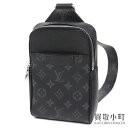 【最大3万円OFFクーポン! 5/1～】【美品】ルイヴィトン【LOUIS VUITTON】M30741 アウトドア スリングバッグ モノグラムエクリプス タイガラマ ノワール クロスボディ ショルダーバッグ 斜め掛け バムバッグ メンズ ブラックレザー 【中古】