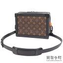 【美品】ルイヴィトン 【LOUIS VUITTON】M44427 ソフトトランク モノグラム ブラックレザー オレンジ チェーン ショルダーバッグ メッセンジャー 斜め掛け LV SOFT TRUNK MONOGRAM【Aランク】【中古】