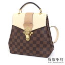 【最大1万円OFFクーポン! 5/5～】【美品】ルイヴィトン 【LOUIS VUITTON】N42259 クランプトン バックパック ダミエ クレーム レザー 2WAY ハンドバッグ ショルダーバッグ ミニリュック デイパック LV CLAPTON BACKPACK DAMIER【Aラ【中古】