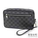 【美品】ルイヴィトン【LOUIS VUITTON】N41664 ポシェット カサイ ダミエグラフィット セカンドバッグ クラッチバッグ メンズ ポーチ ブラックレザー LV KASAI CLUTCH DAMIER GRAPHITE【Aランク】【中古】