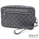 ルイヴィトン【LOUIS VUITTON】N41664 ポシェット カサイ ダミエグラフィット セカンドバッグ クラッチバッグ メンズ ポーチ ブラックレザー LV KASAI CLUTCH DAMIER GRAPHITE【ABランク】【中古】