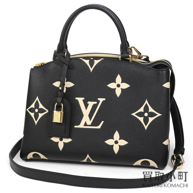 【美品】ルイヴィトン【LOUIS VUITTON】M58913 プティパレ PM モノグラムアンプラント ブラック バイカラー モノグラムジャイアント 2WAY ショルダー トート ハンドバッグ LV PETIT PALAIS PM【Aランク】【中古】 1