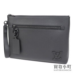 【美品】ルイヴィトン 【LOUIS VUITTON】M69837 ポシェット IPAD アエログラム グレインレザー ブラック リストレット iPadケース クラッチバッグ セカンドバッグ LVイニシャル メンズ LV POCHETTE IPAD AEROGRAM BLACK【Aランク】【中古】