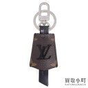 ルイヴィトン【LOUIS VUITTON】M63619 ポルトクレ クロッシュ クレ モノグラム ノワール キーリング バッグチャーム ブラックレザー LV CLOCHE CLES KEY HOLDER AND BAG CHARM NOIR【ABランク】【中古】