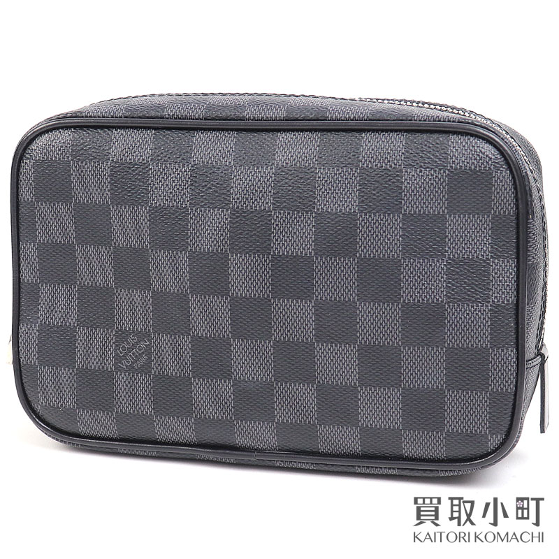 【美品】 ルイヴィトン 【LOUIS VUITTON】 N47522 トゥルーストワレPM ダミエグラフィット メンズポーチ セカンドバッグ クラッチ LV Toilet Pouch PM Damier Graphite【Aランク】【中古】