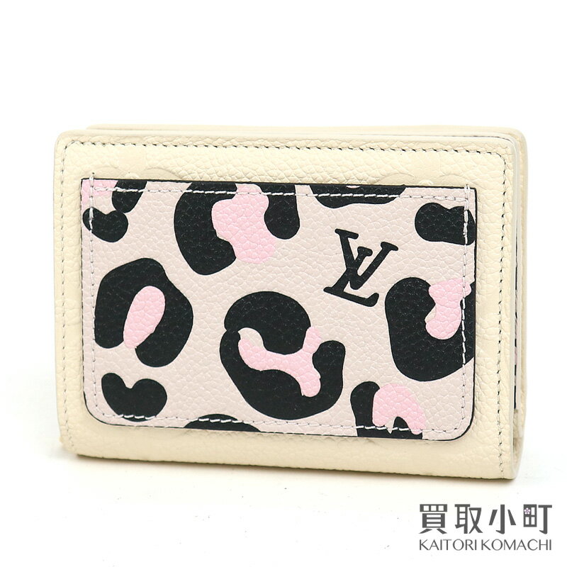 【最大3万円OFFクーポン! 5/15～】【美品】ルイヴィトン【LOUIS VUITTON】M80754 ポルトフォイユクレア モノグラムアンプラント クレーム ワイルドアットハート コンパクトウォレット 二つ折り財布 サイフ レオパード ヒョウ柄 モ 【中古】