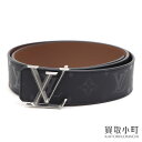 【美品】ルイヴィトン【LOUIS VUITTON】M9346V ベルト LV イニシャル 40MM ピラミッド モノグラムイリュージョン レザー リバーシブル メンズ サンチュール バンド 85cm LV Pyramide 40mm Reversible Belt【Aランク】【中古】