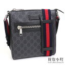 【最大1万円OFFクーポン! 5/5～】【美品】グッチ【GUCCI】GGスプリーム スモール メッセンジャーバッグ ブラック×グレー メンズ ショルダー 斜め掛け 523599 K5RLN 1095 GG SUPREME SMALL MESSENGER BAG【Aランク】【中古】【中古】