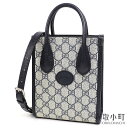 【最大1万円OFFクーポン! 3/25～】【美品】グッチ【GUCCI】インターロッキングG ミニ トートバッグ ベージュ×ブルー レザー 2WAYショルダー ハンドバッグ 671623 K9GSN 4075 MINI TOTE BAG WITH INTERLOCKING G【Aランク】【中古 【中古】