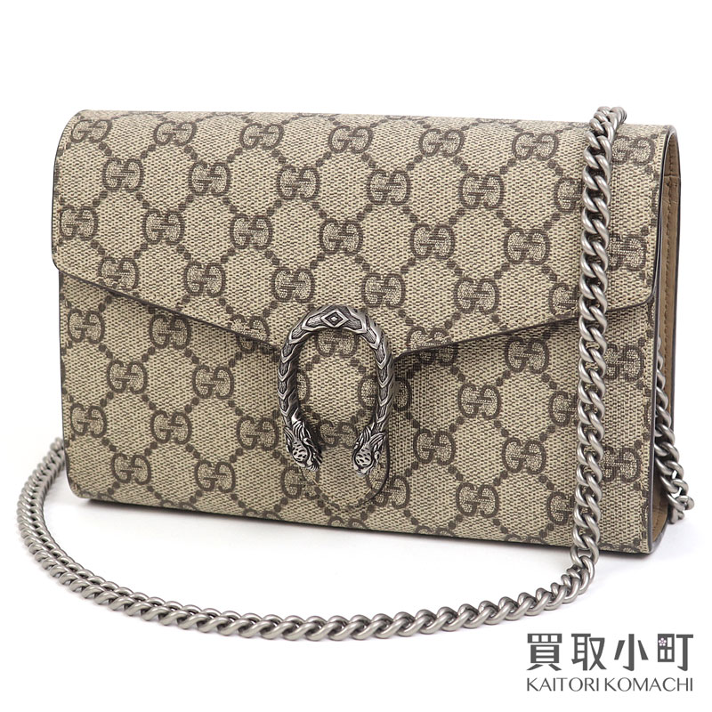 【美品】グッチ 【GUCCI】ディオニュソス GGスプリーム チェーンウォレット ミニ チェーンバッグ クラッチ ポシェット タイガーヘッド 斜め掛け レザー 401231 KHNSN 8642 DIONYSUS CHAIN WALLETS 【Aランク】【中古】