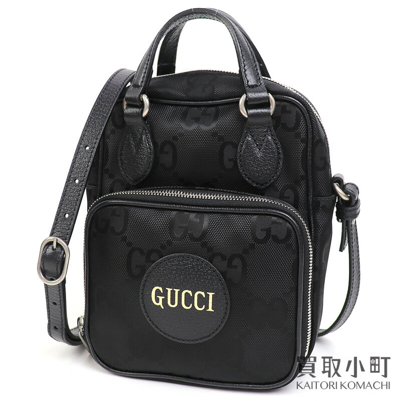 【美品】グッチ【GUCCI】オフ ザ グリッド ショルダーバッグ GG ナイロンキャンバス ブラック トップハンドル クロスボディ 斜め掛け ダブルG ポシェット 625850 H9HAN 1000 GG Off The Grid CROSSBODY BAG【Aランク】【中古】