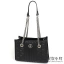 【美品】グッチ【GUCCI】GGマーモント スモール ショルダーバッグ ブラック チェーンショルダー トートバッグ ダブルG ARIAコレクション 681483 UM8BN 1000 GG MARMONT SMALL SHOULDER BAG【SAランク】【中古】