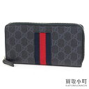 【最大1万円OFFクーポン! 5/5～】グッチ【GUCCI】GGスプリーム ニューウェブ ブラック ジップアラウンドウォレット ラウンドファスナー長財布 サイフ 408831 KHN4N 1095 WEB GG SUPREME ZIP AROUND WALLET【ABランク】【中古】【中古】