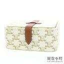 【最大1万円OFFクーポン! 5/5～】【美品】セリーヌ【CELINE】ラージ ジュエリーケース トリオンフキャンバス ホワイト アクセサリーケース ジュエリーボックス ディスプレイボックス 小物入れ 4M0382DIU.01BC JEWELRY BOX【SAランク【中古】