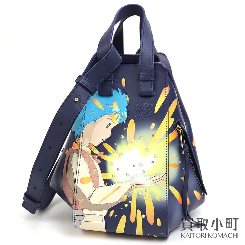 【美品】ロエベ × スタジオ ジブリ 【 LOEWE × STUDIO GHIBLI 】 ハンモックバッグ スモール マリーン ハウルの動く城 カーフレザー 2WAYショルダー ハンドバッグ アナグラムエンボス A538S35X56 HAMMOCK SMALL SHOULDER BAG【Aランク】【中古】のサムネイル