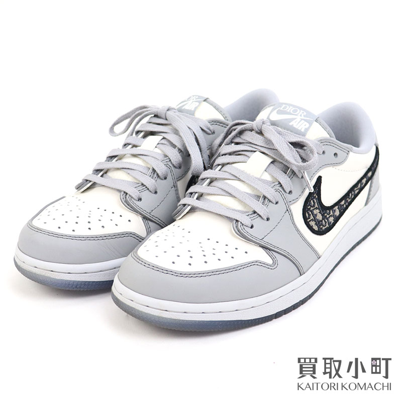 【最大1万円OFFクーポン! 5/20～】ディオール×ナイキ【Dior × Nike】 エアジョーダン1 オージー ローカット スニーカー トロッター ブラック セイル ホワイト コラボモデル シューズ 紳士靴 CN8608-002 3SN268ZDD AIR JORDAN 1 【中古】