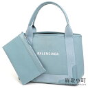 【最大3万円OFFクーポン! 5/1～】バレンシアガ【BALENCIAGA】ネイビーカバS コットンキャンバス スモールサイズ トートバッグ ハンドバッグ カバスS 339933 2HH3N 4790 #Y NAVY CABAS S SMALL TOTE BAG【Aランク】【中古】【中古】