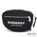 【美品】バーバリー【BURBERRY】キャノン ボディバッグ ロゴプリント ナイロン ベルトバッグ ブラック ミニショルダー クロスボディ ウエストポーチ 8021091 CANNON BODY BAG【Aランク】【中古】