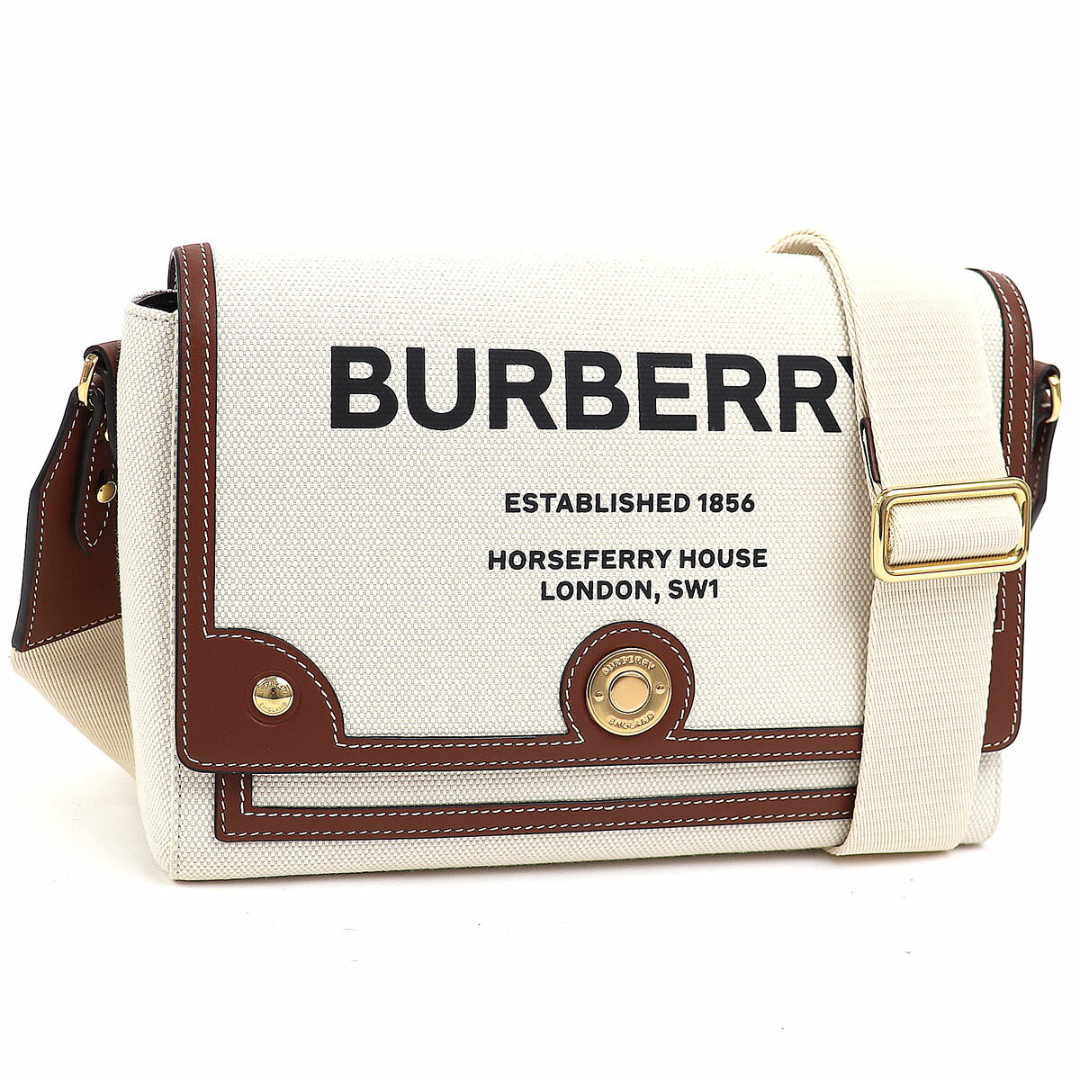 【最大1万円OFFクーポン! 5/20～】【新品同様】バーバリー【BURBERRY】ホースフェリー キャンバス メッセンジャーバッグ ロゴプリント クロスボディ ショルダー 斜め掛け 8030249 HORSEFERRY SHOULDER BAG【SAランク】【美品】【中【中古】