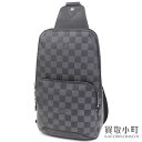 【美品】ルイヴィトン【LOUIS VUITTON】N40097 アヴェニュー スリングバッグ ダミエアンフィニ レザー ブラック シルバーメタリック クロスボデ...