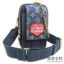 【最大3万円OFFクーポン!5/1〜】【美品】ルイヴィトン【LOUIS VUITTON】M81060 LVメイド ダブルフォンポーチ モノグラムデニム レザー ...