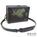 【美品】ルイヴィトン 【LOUIS VUITTON】M56428 ソフトトランク モノグラム カモフラージュ ブラックレザー ナイロン ショルダーバッグ メッセ...