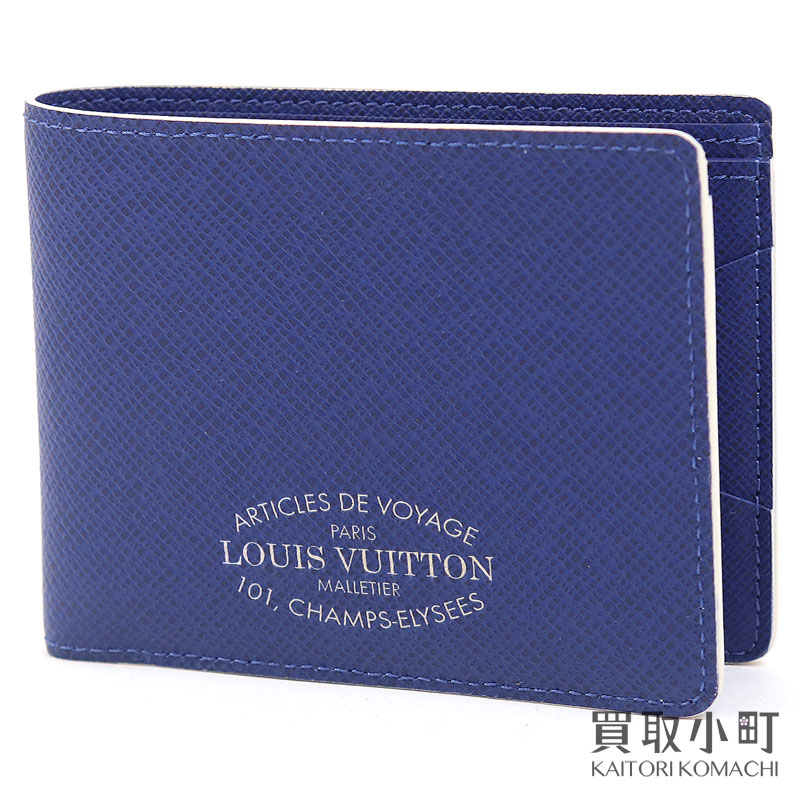 ルイヴィトン 二つ折り財布（男性向け） 【未使用品】ルイヴィトン【LOUIS VUITTON】M30383 ポルトフォイユ ミュルティプル タイガ ブルー 二つ折り財布 札入れ ウォレット カードケース プリント LV MULTIPLE WALLET TAIGA【Sランク】【新品同様】