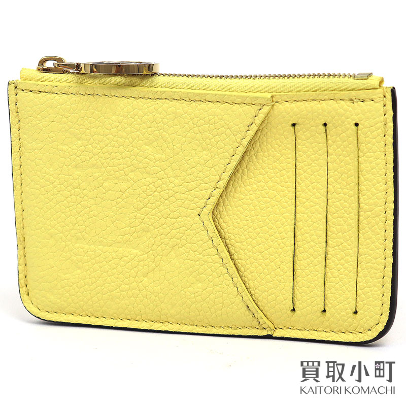 【最大3万円OFFクーポン! 5/15～】【美品】ルイヴィトン【LOUIS VUITTON】M82044 カードケース ポルトカルト ロミー モノグラムアンプラント ジョーヌ イエローレザー コインケース カードホルダー 小銭入れ LV ROMY CARD HOLDER M【中古】