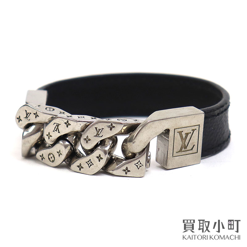 楽天買取小町【美品】ルイヴィトン 【LOUIS VUITTON】M6552E ブラスレ モノチェーン モノグラムエクリプス メンズ リバーシブル ブレスレット Mサイズ 19cm アクセサリー LV MONOGRAM CHAIN BRACELET【Aランク】【中古】