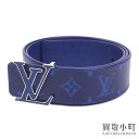 【最大1万円OFFクーポン! 5/5～】【美品】ルイヴィトン 【LOUIS VUITTON】M0159U サンチュール イニシャル 40MM モノグラムコバルト タイガラマ ブルー カーフレザー リバーシブル メンズベルト バンド 90cm Saint-Cheol Reverso Mo【中古】