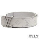 【美品】ルイヴィトン 【LOUIS VUITTON】M0158S サンチュール イニシャル 40MM モノグラムブロン タイガラマ ホワイト カーフレザー リ..