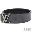 【最大1万円OFFクーポン! 5/5～】【美品】ルイヴィトン【LOUIS VUITTON】M0285V サンチュール LVイニシャル 40MM リバーシブル モノグラム エクリプス リバースキャンバス メンズベルト バンド 85cm SAINT-CHEOL REVERSO MONOGRAM E【中古】