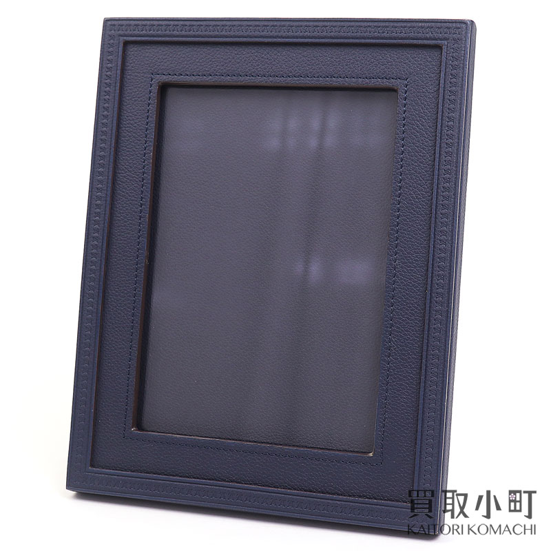 【美品】ルイヴィトン 【LOUIS VUITTON】 R98155 カードゥル フォト アンリMM ネイビー トリヨンレザー フォトフレーム 写真立て フォトスタンド 2Lサイズ CARDUR PHOTO HENRI MM【Aランク】【中古】