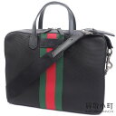 【最大3万円OFFクーポン! 6/4 20時〜】【美品】グッチ【GUCCI】テクノキャンバス ブリーフケース ブラック ウェブストライプ 2WAYショルダーバッグ トップハンドル 書類鞄 ビジネスバッグ メンズ 387102 KWT7N 1060 TECHNO CA【中古】(4)