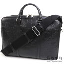 【美品】グッチ【GUCCI】GGエンボス ブリーフケース ブラック GGレザー ブラック カーフスキン 2WAY ショルダー 書類鞄 ビジネスバッグ メンズ 6...