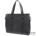 【最大1万円OFFクーポン! 5/5〜】【美品】グッチ【GUCCI】GGエンボス トートバッグ ブラック GGレザー ブラック カーフスキン ショルダーバッグ ...