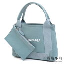 【最大3万円OFFクーポン! 5/1～】【美品】バレンシアガ【BALENCIAGA】ネイビーカバXS ミニバッグ ライトブルー ハンドバッグ トート カバスXS レザー 390346 2HH3N 4790 #S NAVY CABAS XS MINI BAG【Aランク】【中古】【中古】