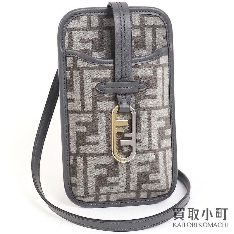 【最大1万円OFFクーポン! 5/20～】【未使用品】フェンディ【FENDI】 フォンポーチ オーロック FFシェニール グレー ショルダーバッグ クロスボディ ポシェット 斜め掛け 7AS131 ALG7 F110F PHONE POUCH CINIGLIA FF 【Sランク】【 【中古】