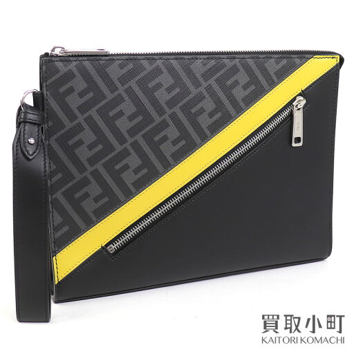 【最大3万円OFFクーポン! 6/4 20時〜】【美品】フェンディ【FENDI】ダイアゴナル クラッチバッグ グレー FFファブリック イエロー ブラックレザー キャンバス モノグラム ズッカ セカンドバッグ ポーチ 7VA491 A9XS F0R2A FLAT【中古】 【最大3万円OFFクーポン! 6/4 20時〜】【美品】フェンディ【FENDI】ダイアゴナル クラッチバッグ グレー FFファブリック イエロー ブラックレザー キャンバス モノグラム ズッカ セカンドバッグ ポーチ 7VA491 A9XS F0R2A FLAT【中古】