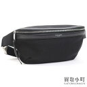【美品】サンローラン 【YVES SAINT LAURENT】 ベルトバッグ ブラック キャンバス メンズ ウエストポーチ クロスボディ ショルダーバッグ 斜め...
