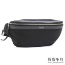【美品】サンローラン 【YVES SAINT LAURENT】 ベルトバッグ ブラック キャンバス メンズ ウエストポーチ クロスボディ ショルダーバッグ 斜め...